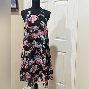 BETSEY JOHNSON SWING FLORAL PRINT HALTER DRESS SIZE 8